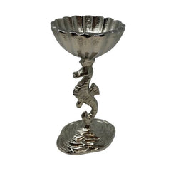 Polished Cast Aluminum 3 Seahorse Pedestal Serving Bowl - Accent DecorWilco Home