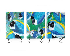 Powder Blue Tangent Triptych Mini Giclee - Home DecorKim Rody Creations LLC