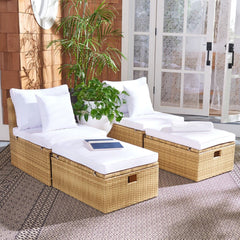 Pramla Sette Outdoor Chaise Lounge with Ottoman - Lg FurnitureSafavieh