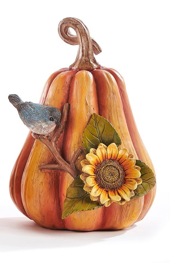 Pumpkin with Bird and Sunflower - 2 Styles - Fall & ThanksgivingGiftcraft Inc.