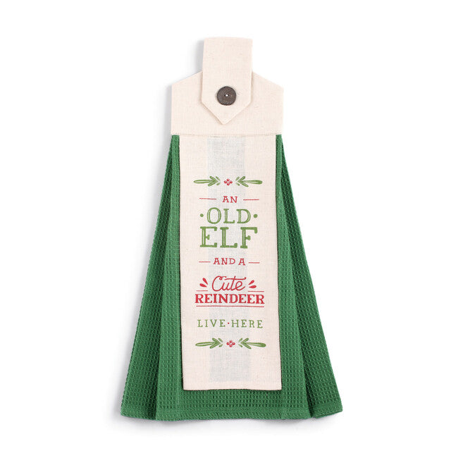 Christmas Button Loop Tea Towel