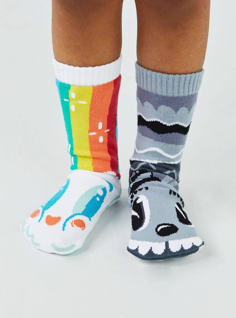 Rainbowface & Mr. Gray | Kids Socks | Mismatched Socks - ApparelPals Socks