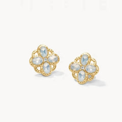 Rococo Stud Earrings White Opal