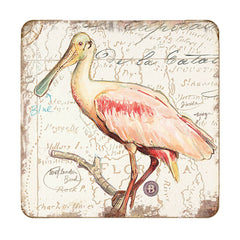 Roseate Spoonbill Bird Coaster Handcrafted Set of 4 - CoastersDesignocracyUSA