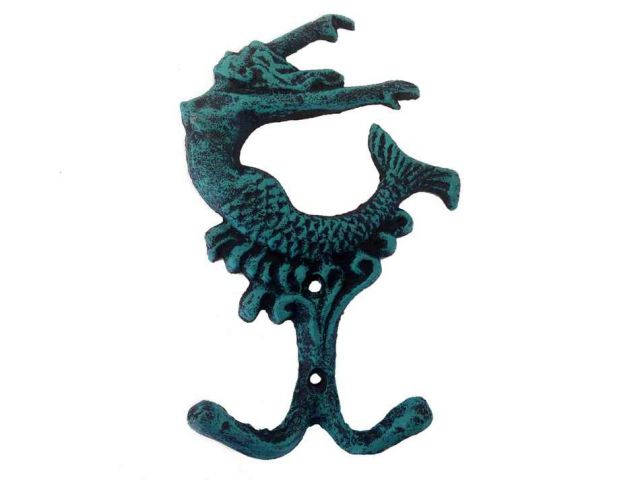Seaworn Blue Cast Iron Mermaid Key Hook