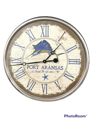 Sailfish Coastal Clock - Customized Text - Wall DecorRed Horse Arts