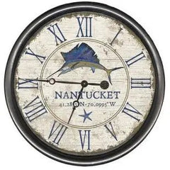 Sailfish Coastal Clock - Customized Text - Wall DecorRed Horse Arts