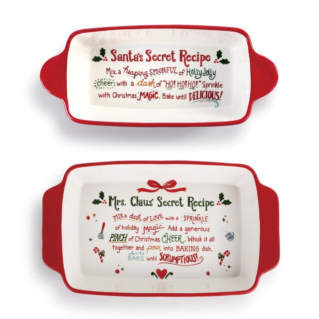 Santa and Mrs. Claus' Secret Recipe Dishes - Set of 2 - ChristmasDemdaco