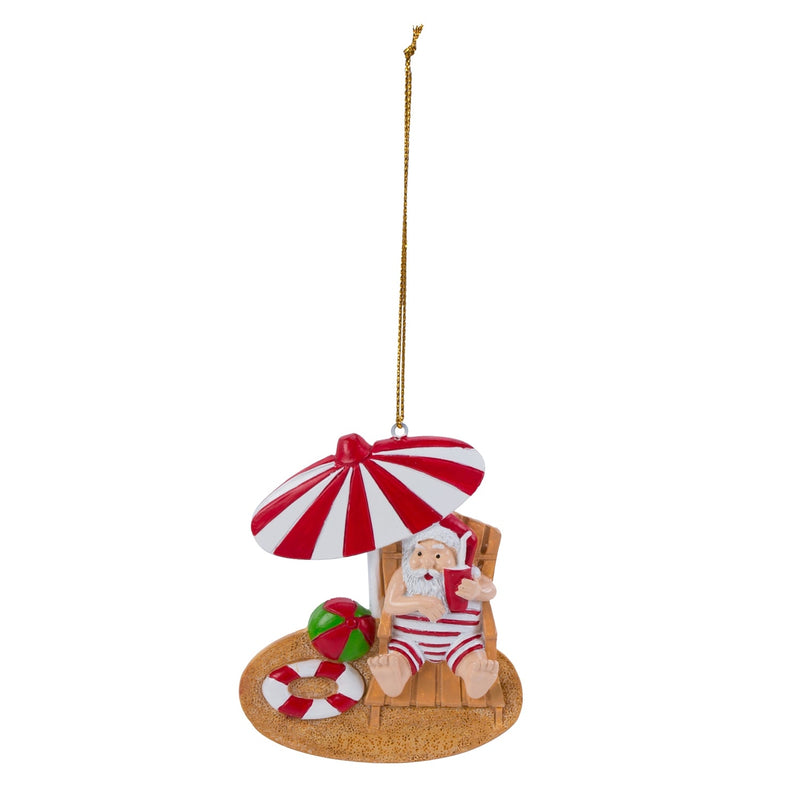 Santa Soaking Up the Sun Christmas Ornament - holiday decorBeachCombers