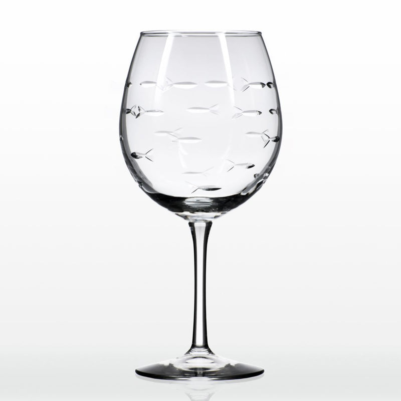 Etched Balloon Wine Glass