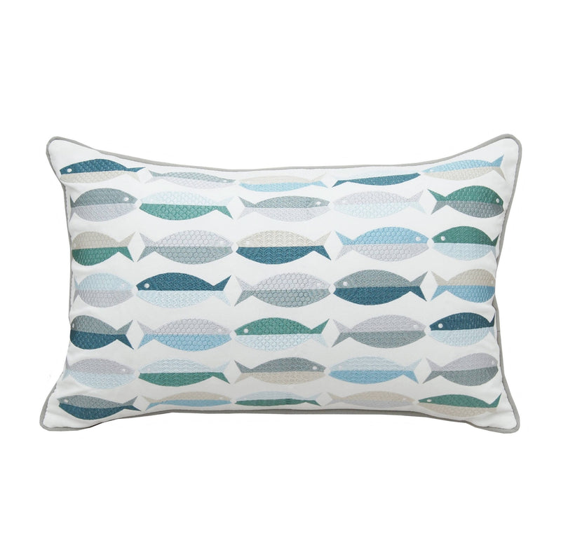 Sea Glass Fish Pattern Indoor/Outdoor Pillow - pillowRightside Design