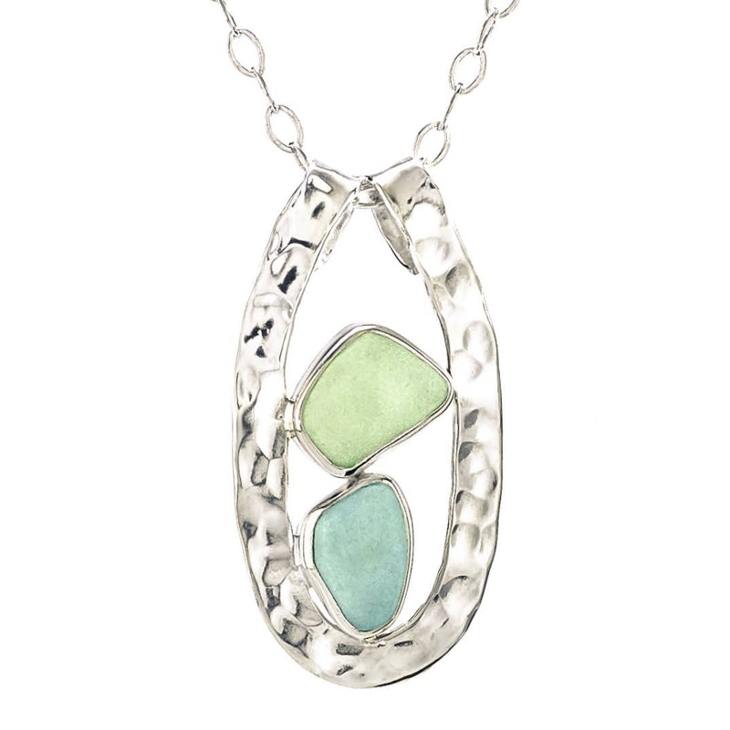 Sea Glass Slender Curve Pendant - JewelryOceano Sea Glass