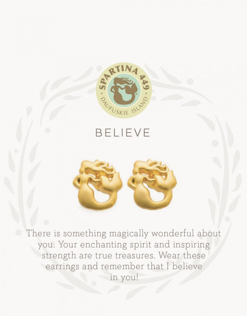 Sea La Vie Stud Earrings Believe/Mermaid - JewelrySPARTINA 449