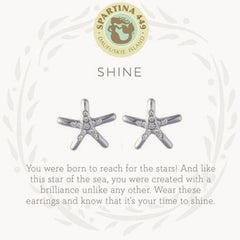 Sea La Vie Stud Earrings Shine/Starfish - Silver - JewelrySPARTINA 449