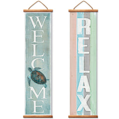 Sea Turtle/Relax Reversible Vinyl Banner Greeter - Wall DecorCounterArt/Highland Home/Thirstystone/CoasterStone