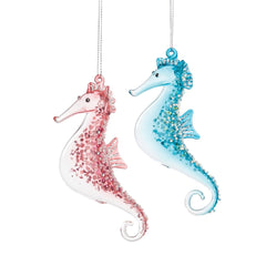 Seahorse Beaded Ornament - Two Colors - OrnamentsGallerie II