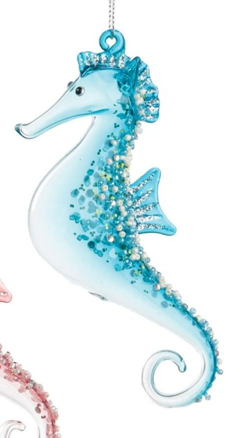 Seahorse Beaded Ornament - Two Colors - OrnamentsGallerie II