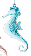 Seahorse Beaded Ornament - Two Colors - OrnamentsGallerie II