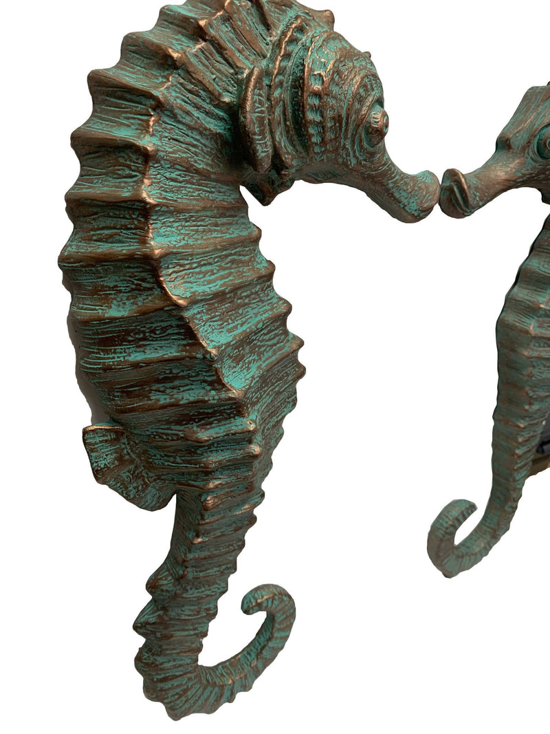 Seahorse Wall Decor Verde Bronze Home Office Patio Set of 2 - wall decorNautical Tropical Imports