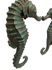 Seahorse Wall Decor Verde Bronze Home Office Patio Set of 2 - wall decorNautical Tropical Imports