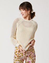 Shelby Crewneck Sweater - Buttercream - ApparelSPARTINA 449