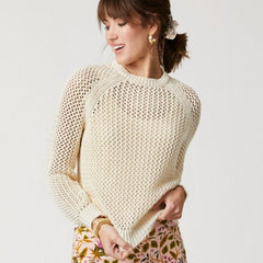 Shelby Crewneck Sweater - Buttercream - ApparelSPARTINA 449