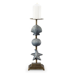 Shell and Starfish Pillar Candleholder - Accent DecorSPI