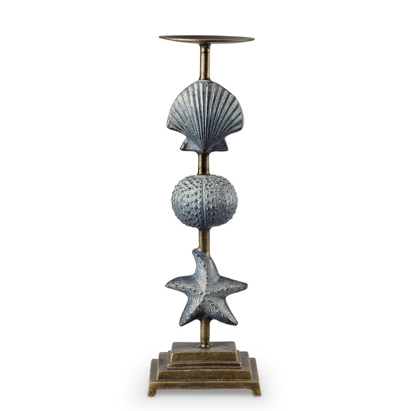 Shell and Starfish Pillar Candleholder - Accent DecorSPI