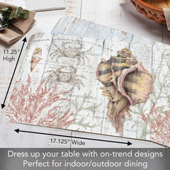Shoreline Shells Reversible Rectangular Plastic Placemat - Kitchen AccessoriesCounterArt/Highland Home/Thirstystone/CoasterStone