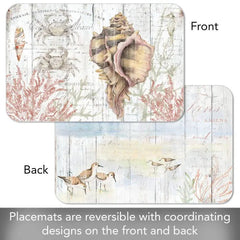 Shoreline Shells Reversible Rectangular Plastic Placemat - Kitchen AccessoriesCounterArt/Highland Home/Thirstystone/CoasterStone