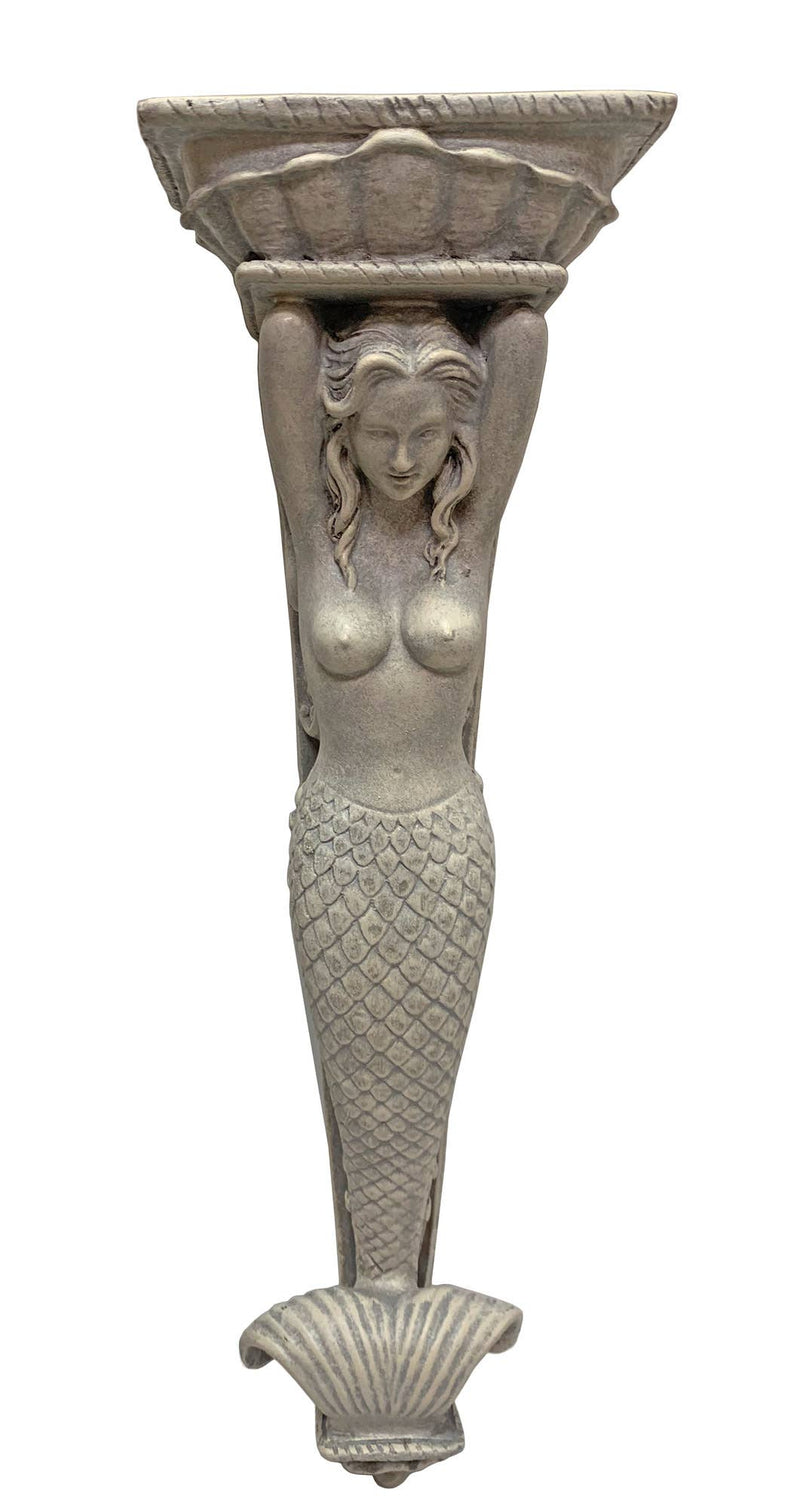 Small Mermaid Pilaster Wall Sculpture Stone - Nautical Tropical Imports