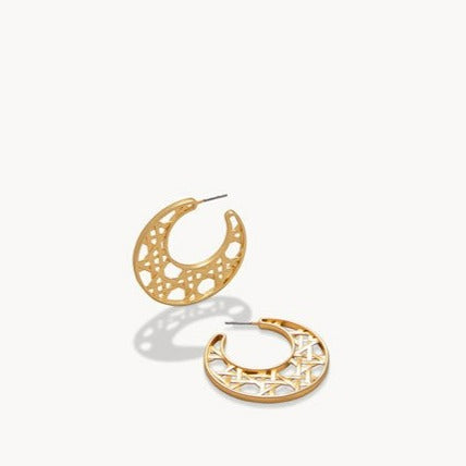 Cane Hoop Earrings - Gold