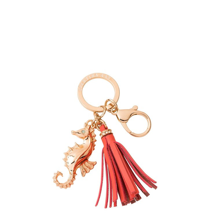 Seahorse Keychain - Coral