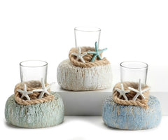 Starfish Candle Holder - Available in Light Blue, White, or Light Green - Candle HolderGiftcraft Inc.