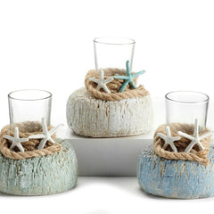 Starfish Candle Holder - Available in Light Blue, White, or Light Green - Candle HolderGiftcraft Inc.