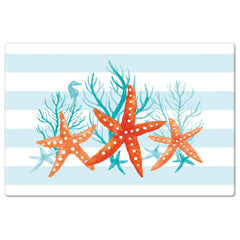 Starfish Stripe 30” x 20” Decorative Vinyl Comfort Floor Mat - CounterArt/Highland Home/Thirstystone/CoasterStone