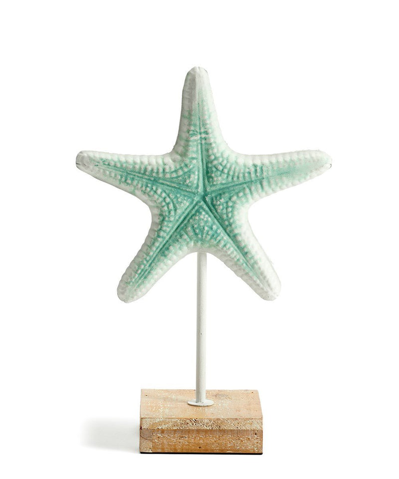 Starfish Table Decor with Stand - Aqua & White - Accent DecorGiftcraft Inc.