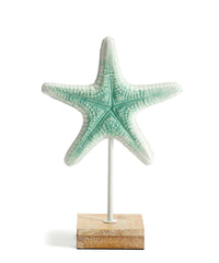 Starfish Table Decor with Stand - Aqua & White - Accent DecorGiftcraft Inc.
