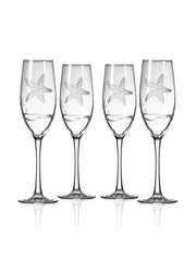 Etched Champagne Flute Glass