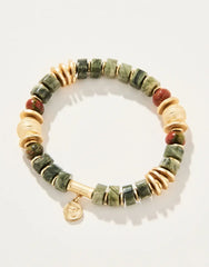 Stone Stretch Bracelet 8mm Unakite/Jasper - JewelrySPARTINA 449