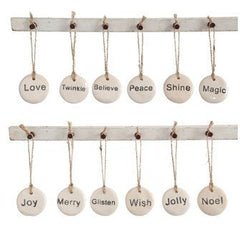 Stoneware Holiday Tag Ornament - Creative Co - Op