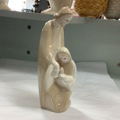 Stoneware Holy Family, Cream & Tan Iridescent Finish - ChristmasCreative Co - Op