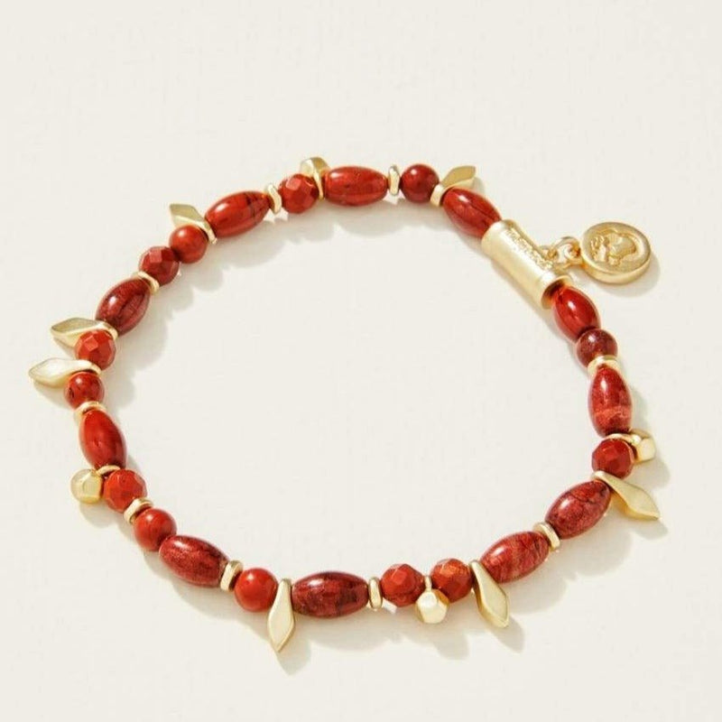 Stretch Bracelet 6mm - Red Jasper/Fringe - JewelrySPARTINA 449