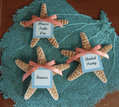 Sugar Starfish Wedding Favors with Custom Escort Card - Wedding favorsLoving Coastal Living