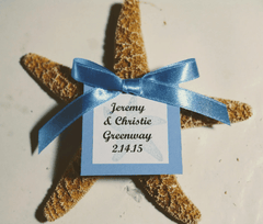 Sugar Starfish Wedding Favors with Custom Escort Card - Wedding favorsLoving Coastal Living
