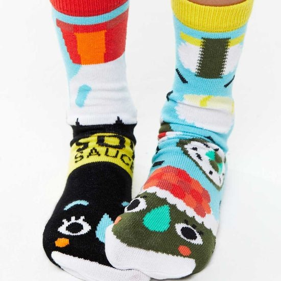 Sushi & Soy Sauce | Kids & Adult Socks | Mismatched Fun Socks - ApparelPals Socks