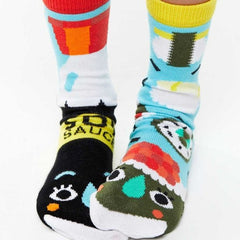 Sushi & Soy Sauce | Kids & Adult Socks | Mismatched Fun Socks - ApparelPals Socks
