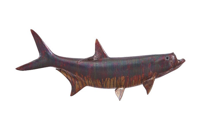 Tarpon Fish Wall Sculpture Resin, Copper Patina Finish - Wall DecorPhillips Collection