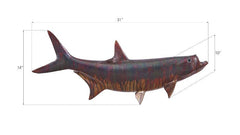 Tarpon Fish Wall Sculpture Resin, Copper Patina Finish - Wall DecorPhillips Collection