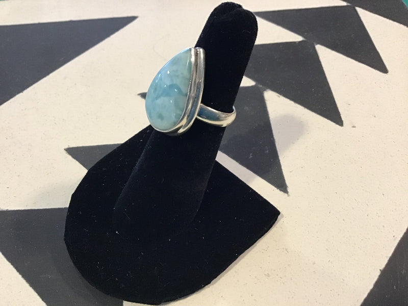 Teardrop Larimar Ring - JewelryRose Classics Inc